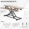 VIVO Reclaimed Wood 32 inch Desk Converter, DESK-V000KP | Height Adjustable, Stand Up Desk Riser, Wide Keyboard Tray, Dual Monitor and Laptop Workstation, Black Frame, K Series