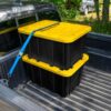 Sterilite Industrial Storage Tote with Lids for Garage, 27 Gallon, 4-Pack | Heavy-Duty and Stackable Utility Box Containers for Home, Office, and Basement Organization, Black/Yellow Sterilite Industrial Storage Tote with Lids for Garage, 27 Gallon, 4-Pack | Heavy-Duty and Stackable Utility Box Containers for Home, Office, and Basement Organization, Black/Yellow