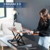 VIVO Dark Walnut 32 in Standing Desk Converter, DESK-V000KA | Height Adjustable, Stand Up Desk Riser, Wide Keyboard Tray, Dual Monitor and Laptop Workstation, Black Frame, K Series