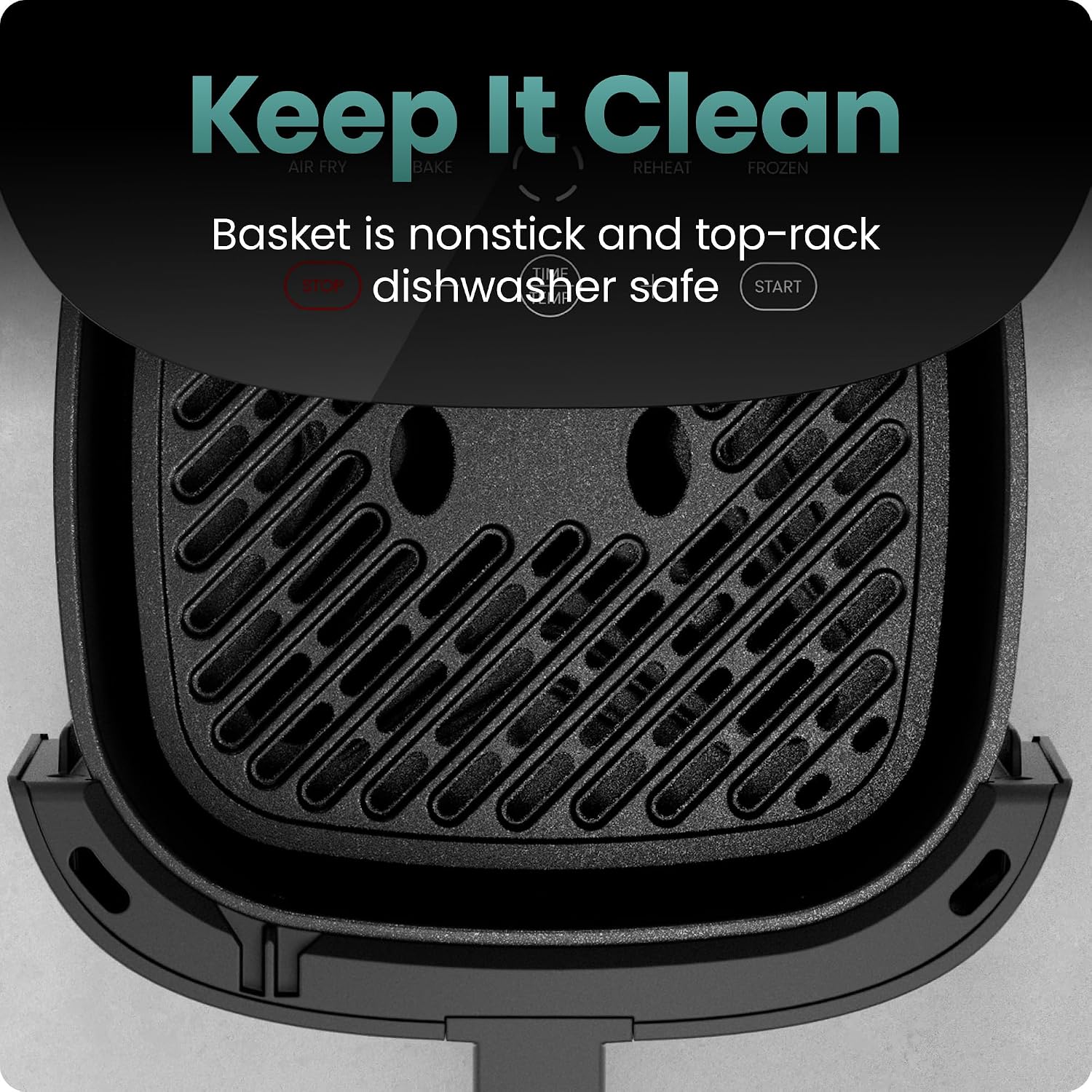 Chefman TurboX 4-in-1 Air Fryer, 5-Quart Airfryer for Extra Crispy Chicken, Fries, Wings, and More, Air Fry, Bake, Reheat, and Frozen Functions, Digital Touch Controls, Dishwasher Safe - Gray Chefman TurboX 4-in-1 Air Fryer, 5-Quart Airfryer for Extra Crispy Chicken, Fries, Wings, and More, Air Fry, Bake, Reheat, and Frozen Functions, Digital Touch Controls, Dishwasher Safe - Gray - Image 6