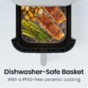 Chefman Crispinator Air Fryer 7-in-1 with 8 Qt Capacity, 450°F Max Temp & TurboFry Pro Technology for Fast, Even Results, Bake, Broil, Dehydrate, Viewing Window, Nonstick Ceramic-Coated Basket