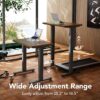 HUANUO 32x19 Inch Small Electric Standing Desk, Adjustable, Black Walnut | 176 Lbs Capacity, Rounded Corners, Wheel-Ready Feet, Compact Desktop, Apartment Workspace, 28.3–46.5 Inch Height Range
