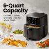 Chefman Air Fryer – 6 QT Compact Airfryer for Quick & Easy Meals in Minutes, Features Hi-Fry Technology for Extra Crisp, Touchscreen Controls with 4 Presets, Nonstick & Dishwasher Safe Basket - Black