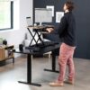 VIVO Reclaimed Wood 32 inch Desk Converter, DESK-V000KP | Height Adjustable, Stand Up Desk Riser, Wide Keyboard Tray, Dual Monitor and Laptop Workstation, Black Frame, K Series