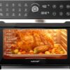 NutriChef 32 Quart Air Fryer & Oven | Digital Airfryer with 20 Presets, Dual Cook, Rotisserie, Bake & More | Multi-Function Convection Countertop Oven | Large Capacity | 18" x 17" x 14 | Black