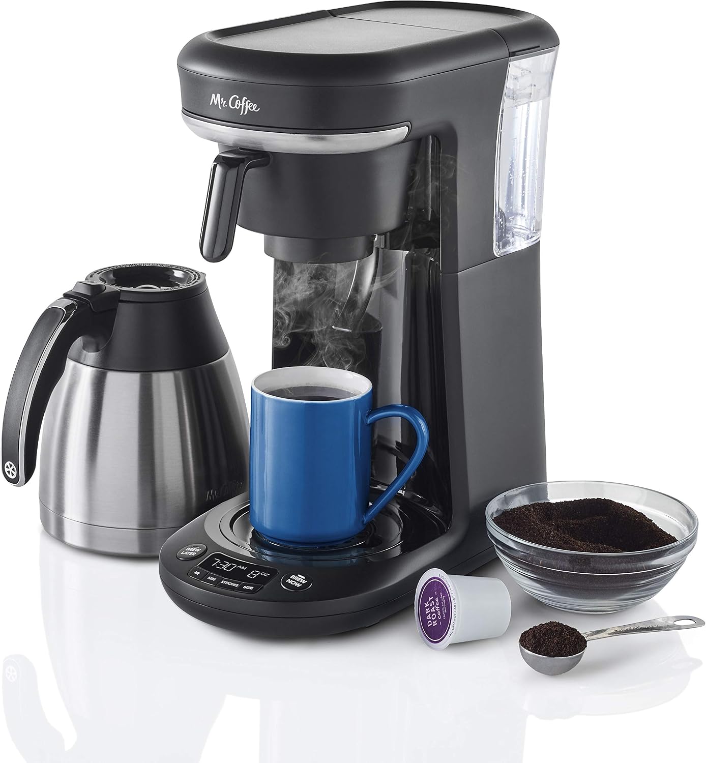 Mr. Coffee Coffee Maker, Programmable Coffee Machine for Single Serve or Carafe Coffee, 10 Cups, Black Mr. Coffee Coffee Maker, Programmable Coffee Machine for Single Serve or Carafe Coffee, 10 Cups, Black - Image 2
