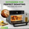 NutriChef 32 Quart Air Fryer & Oven | Digital Airfryer with 20 Presets, Dual Cook, Rotisserie, Bake & More | Multi-Function Convection Countertop Oven | Large Capacity | 18" x 17" x 14 | Black