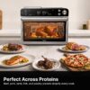 Typhur Sync Air Fryer Oven with Wireless Meat Thermometer Probe, AI Recipes | 12‑in‑1 Countertop Air Fryer Toaster Oven Combo, 360° Turbo Convection, Smart App Control, Home & Commercial, Stainless Steel