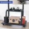 VIVO Heavy Duty Mobile TV Cart for 42 to 100 inch Screens up to 330 lbs, LCD LED OLED 4K Smart Flat and Curved Panels, Max 800x600 VESA, Metal AV Shelf, Locking Casters, Black, STAND-TV100C