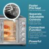 Elite Gourmet ETO4510MX French Door Convection Oven 47.5Qt, Stainless Steel | 18-Slice capacity, 4-Control Knobs for Bake/Broil/Toast/Rotisserie/Keep Warm, includes 2 x 14" Pizza Racks