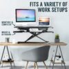 TechOrbits Standing Desk Converter-32-inch Height Adjustable, MDF Wood, Sit Riser-Black, 32"