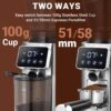 AMZCHEF Burr Coffee Grinder, 45 Settings, Anti-Static Burr Mill | 40mm Burr, 0.5s LED Timer, Fit 51-54/58 Espresso Portafilter, for Espresso, Drip, Pour Over, Cold Brew & French Press