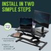 TechOrbits Standing Desk Converter-32-inch Height Adjustable, MDF Wood, Sit Riser-Black, 32"