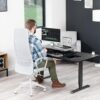 VIVO Dark Gray 32 inch Standing Desk Converter, DESK-V000KG | Height Adjustable, Stand Up Desk Riser, Wide Keyboard Tray, Dual Monitor and Laptop Workstation, Black Frame, K Series