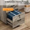 VINGLI 2 Drawer File Cabinet with Lock, Wood Rustic Gray Filing Cabinet for Letter Size File Folders with Tabs, Under Desk Rolling File Cabinets for Home Office, Mobile File Organization Printer Stand VINGLI 2 Drawer File Cabinet with Lock, Wood Rustic Gray Filing Cabinet for Letter Size File Folders with Tabs, Under Desk Rolling File Cabinets for Home Office, Mobile File Organization Printer Stand