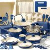 Nutrichef 54 Piece Professional Grade Complete Home Kitchen Cookware Set, Ceramic Non-Stick Bakeware, Pot and Pans Kit, Cool-Touch Handles, Safe for Gas, Electric, Induction Cooktops, Easy Clean