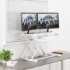 VIVO White 32 in Standing Desk Converter, DESK-V000KW | Height Adjustable, Stand Up Desk Riser, Wide Keyboard Tray, Dual Monitor and Laptop Workstation, K Series