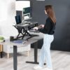 VIVO Black 32 in Standing Desk Converter, DESK-V000K | Height Adjustable, Stand Up Desk Riser, Wide Keyboard Tray, Dual Monitor and Laptop Workstation, Black Frame, K Series