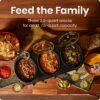 Chefman Triple Slow Cooker & Food Warmer, Three Crock Slowcooker with 2.5 Qt. Ceramic Crocks, 7.5-Quart Total Capacity, PFAS-Free, Three Temperature Settings, Dishwasher-Safe Parts – Stainless Steel