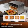 Typhur Sync Air Fryer Oven, Smart AI Wireless Probe, 360° Turbo Convection | 12‑in‑1 Countertop Airfryer Toaster Oven Combo, App Control, Extra Wire Rack, Home & Commercial, Stainless Steel Silver