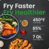 Chefman Air Fryer TurboFry 7-Qt, 6-in-1 High-Powered 450°F Cooking for Crispier Results, Compact Space-Saving Design, Air Fry, Bake, Broil, Reheat, Dehydrate, Defrost, Fast & Even Cooking – Black