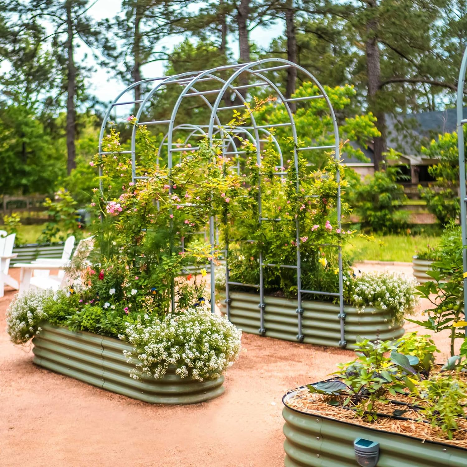 Vego garden Raised Garden Bed Kits, 17" Tall 9 in 1 8ft X 2ft Metal Raised Planter Bed for Vegetables Flowers Ground Planter Box-Modern Gray Vego garden Raised Garden Bed Kits, 17" Tall 9 in 1 8ft X 2ft Metal Raised Planter Bed for Vegetables Flowers Ground Planter Box-Modern Gray - Image 8