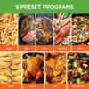 Nutrichef Double Basket Air Fryer 8.8 QT | Family Size Oil Free Airfryer with Transparent Window | 9-1 Preset Cooking Options | 360° Hot Air Circulation Technology | 4.4 QTs per Basket | Black
