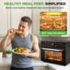NutriChef 32 Quart Air Fryer & Oven | Digital Airfryer with 20 Presets, Dual Cook, Rotisserie, Bake & More | Multi-Function Convection Countertop Oven | Large Capacity | 18" x 17" x 14 | Black