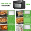 NutriChef 32 Quart Air Fryer & Oven | Digital Airfryer with 20 Presets, Dual Cook, Rotisserie, Bake & More | Multi-Function Convection Countertop Oven | Large Capacity | 18" x 17" x 14 | Black