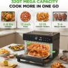 NutriChef 32 Quart Air Fryer & Oven | Digital Airfryer with 20 Presets, Dual Cook, Rotisserie, Bake & More | Multi-Function Convection Countertop Oven | Large Capacity | 18" x 17" x 14 | Black