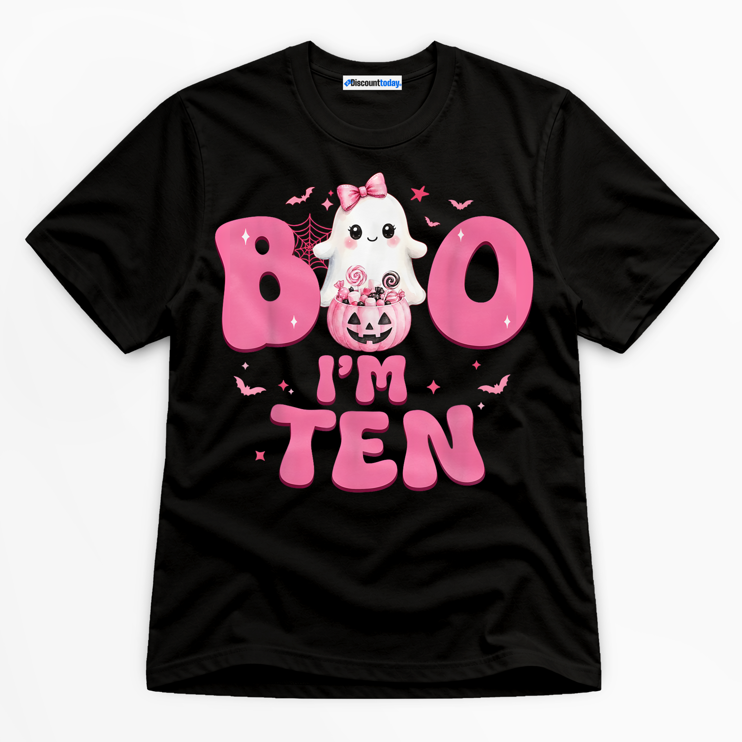 Boo I'm Ten Premium Graphic Black T-Shirt - Halloween catona-0939
