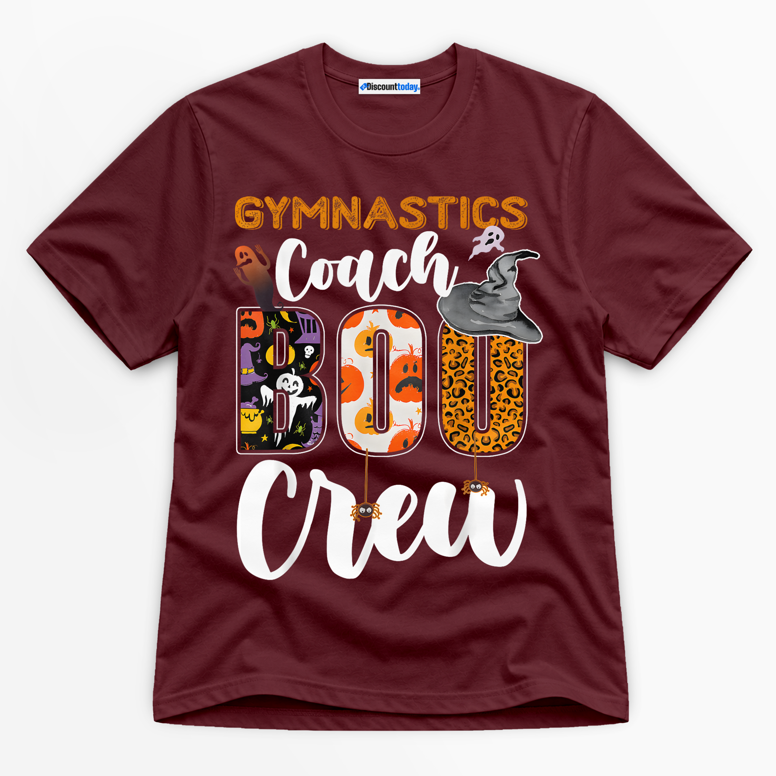 Gymnastics Coach Boo Crew Premium Graphic Maroon T-Shirt - Halloween catona-0969-v3