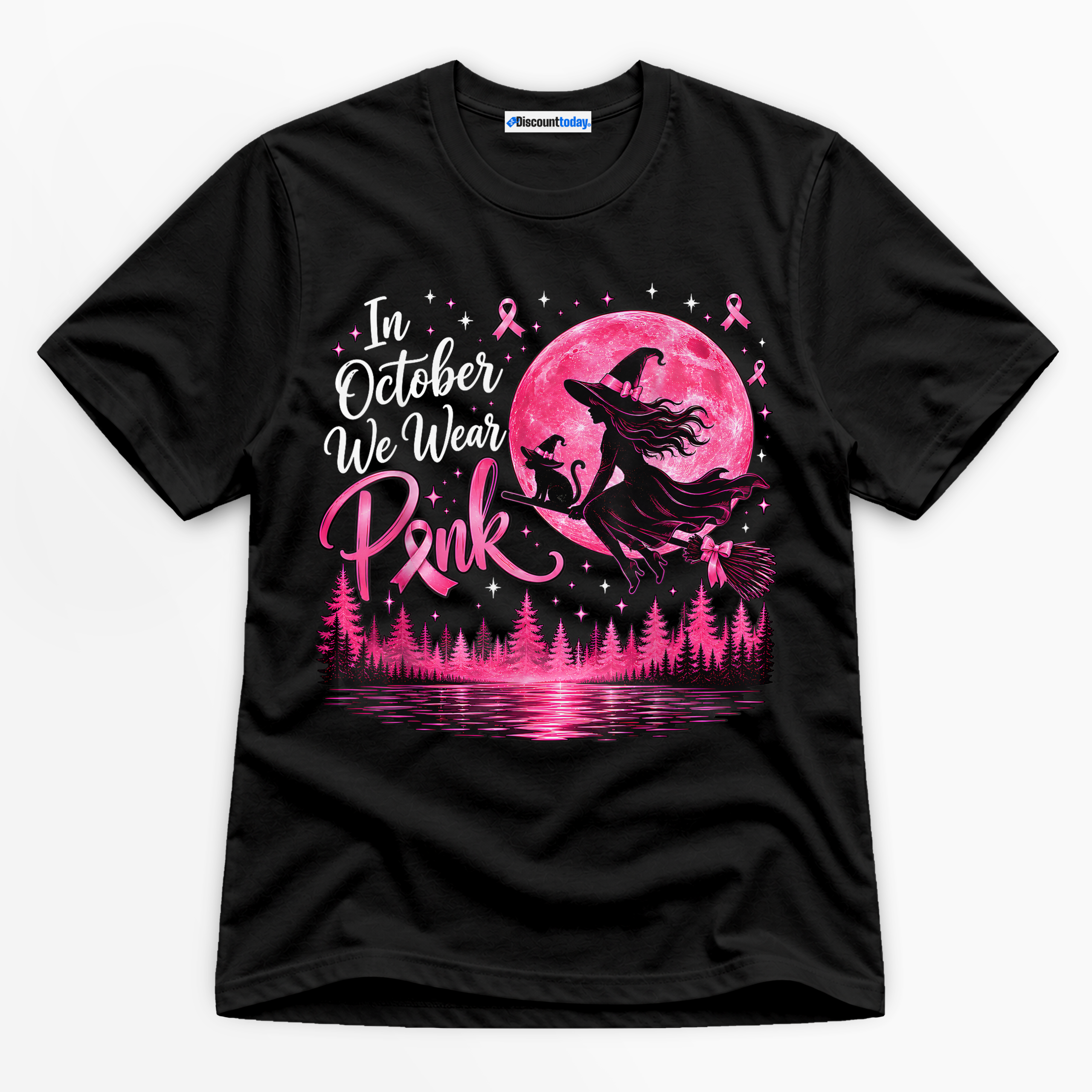 In October We Wear Pink Premium Graphic T-Shirt - Halloween catona-0980