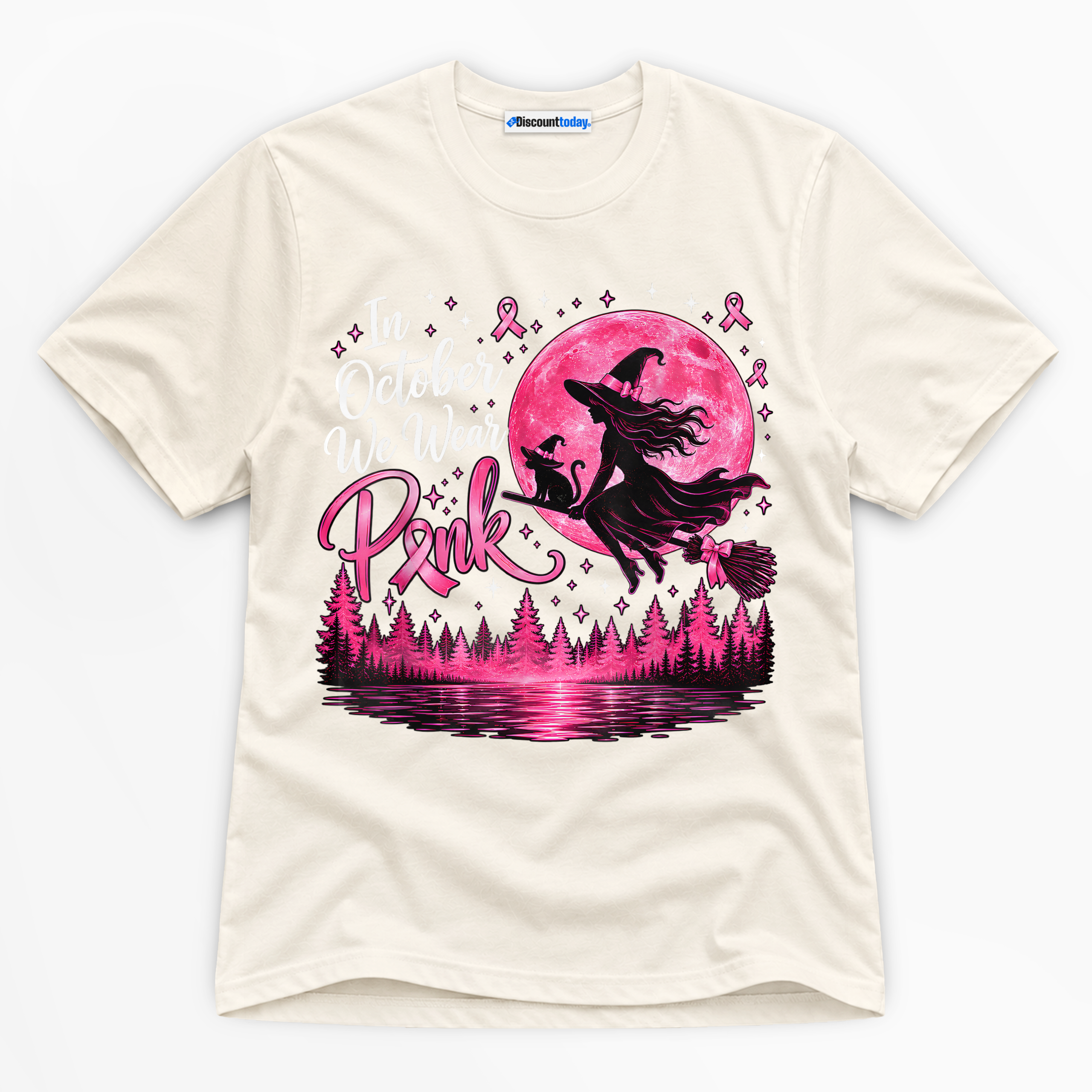 In October We Wear Pink Premium Graphic T-Shirt - Halloween catona-0980-v1