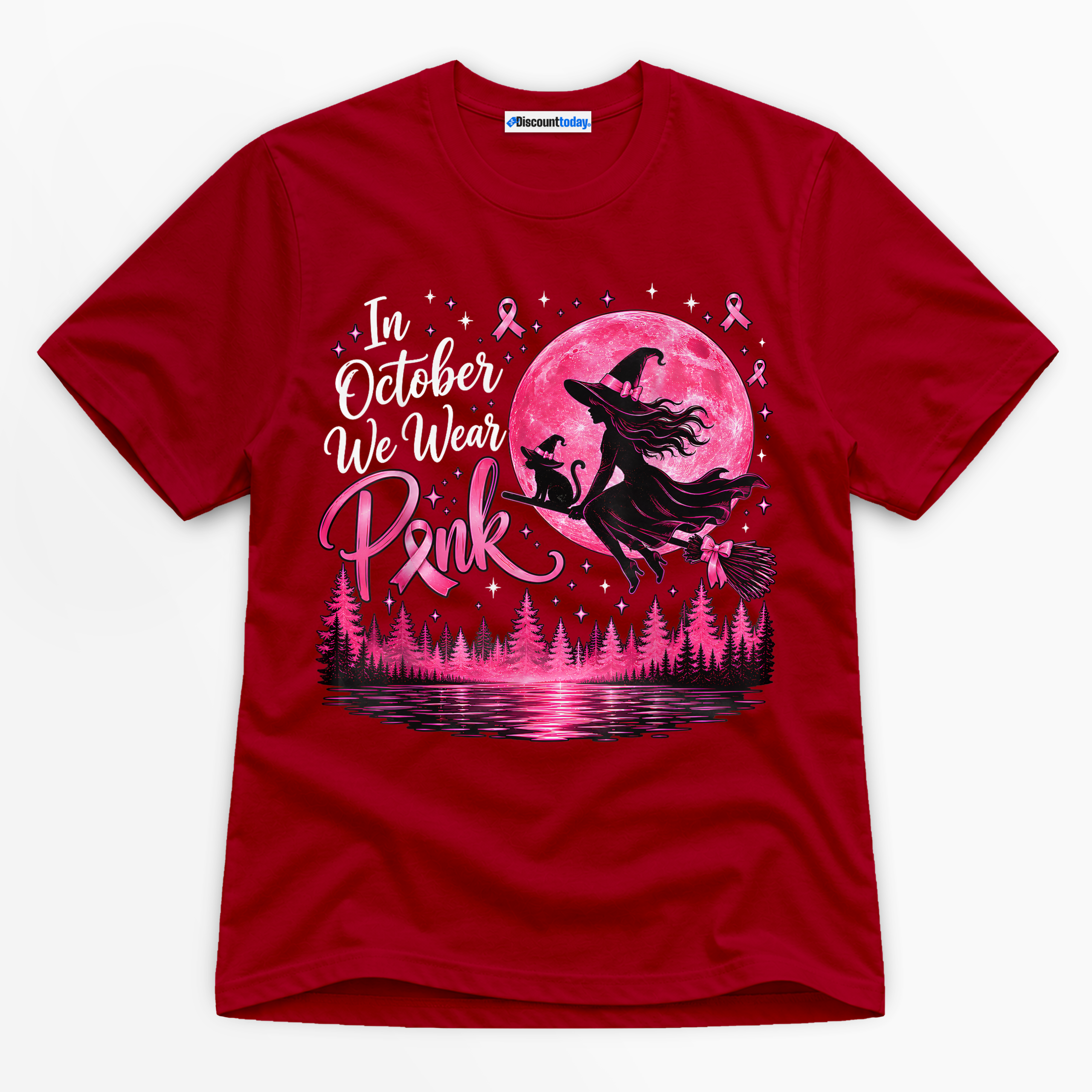 In October We Wear Pink Premium Graphic T-Shirt - Halloween catona-0980-v5