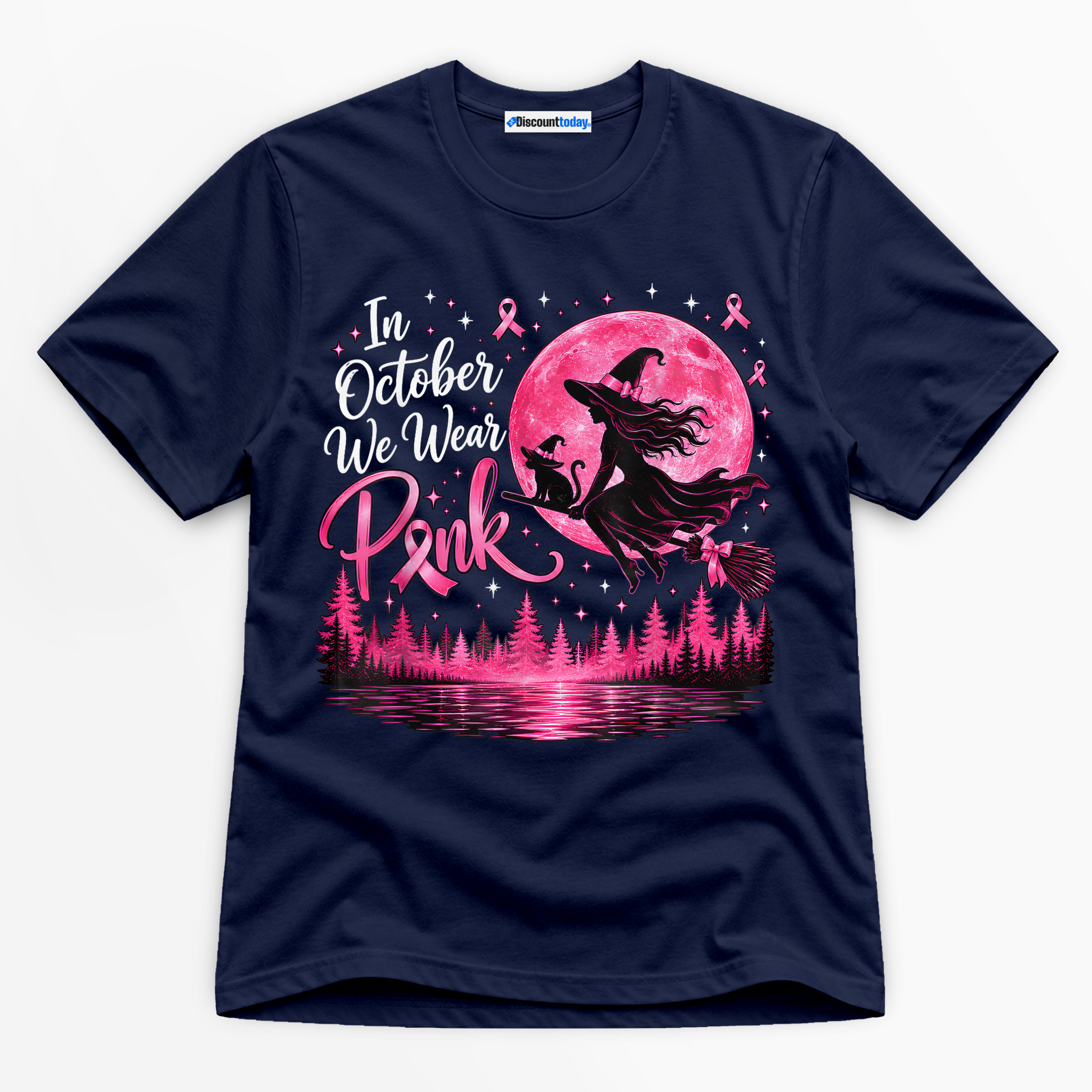 In October We Wear Pink Premium Graphic T-Shirt - Halloween catona-0980-v7