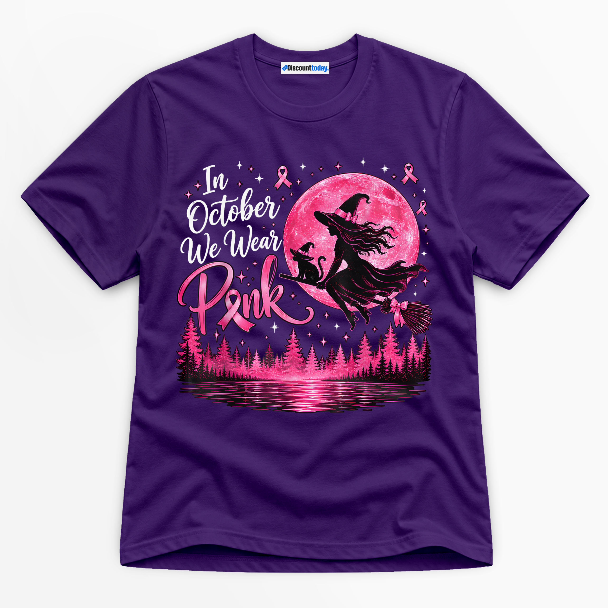 In October We Wear Pink Premium Graphic T-Shirt - Halloween catona-0980-v9