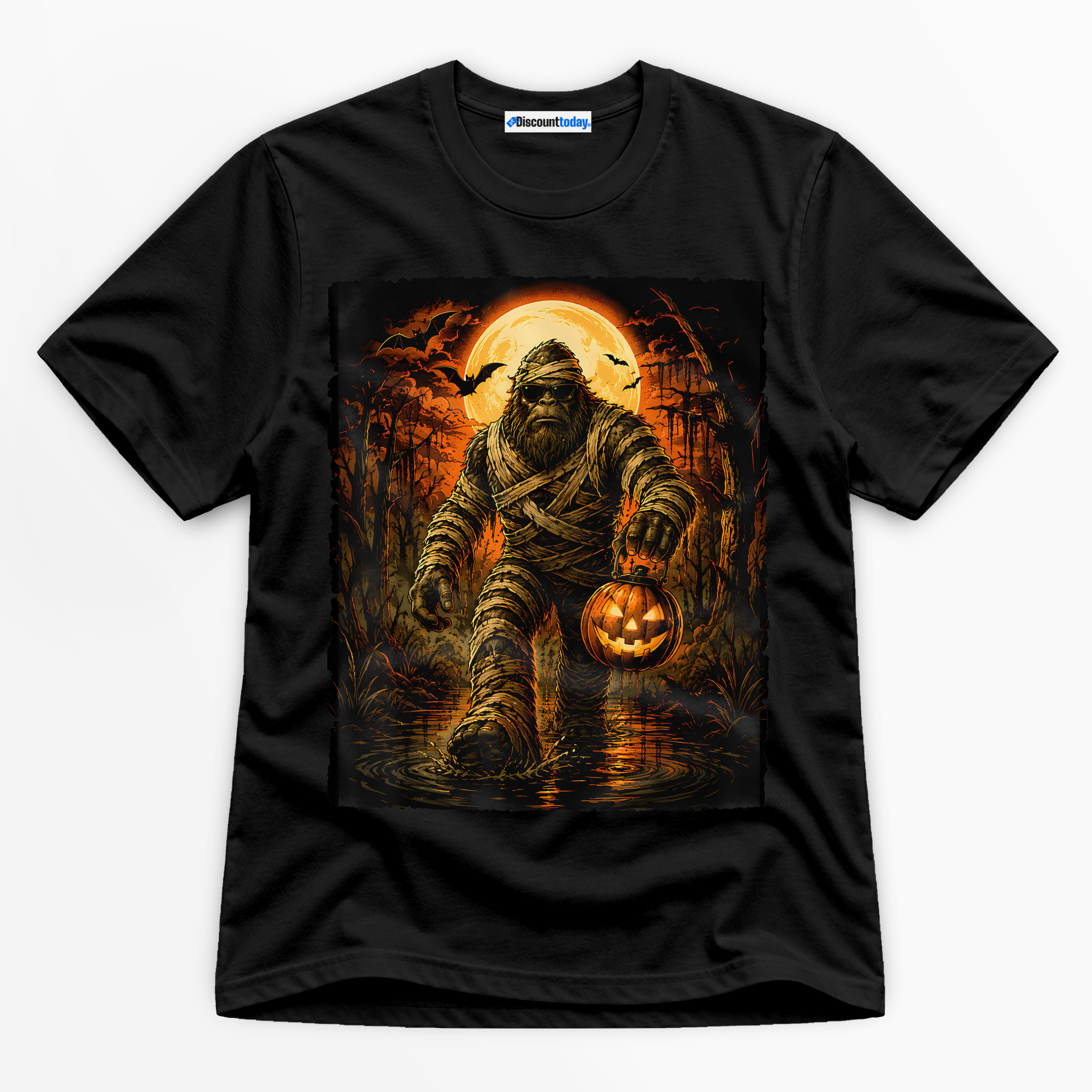 Halloween Mummy Bigfoot Premium Graphic T-Shirt - Halloween catona-0984
