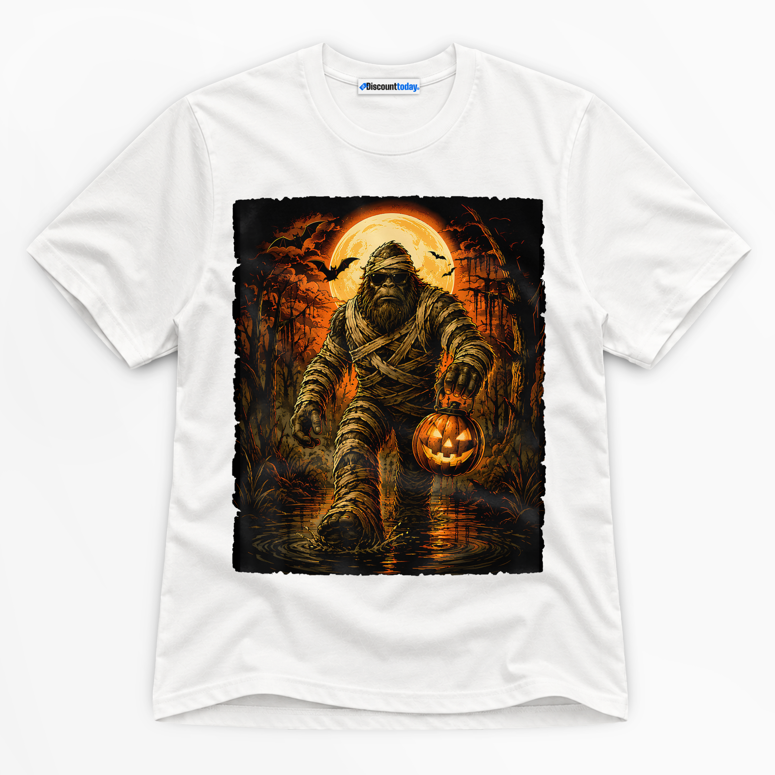 Halloween Mummy Bigfoot Premium Graphic T-Shirt - Halloween catona-0984-v1