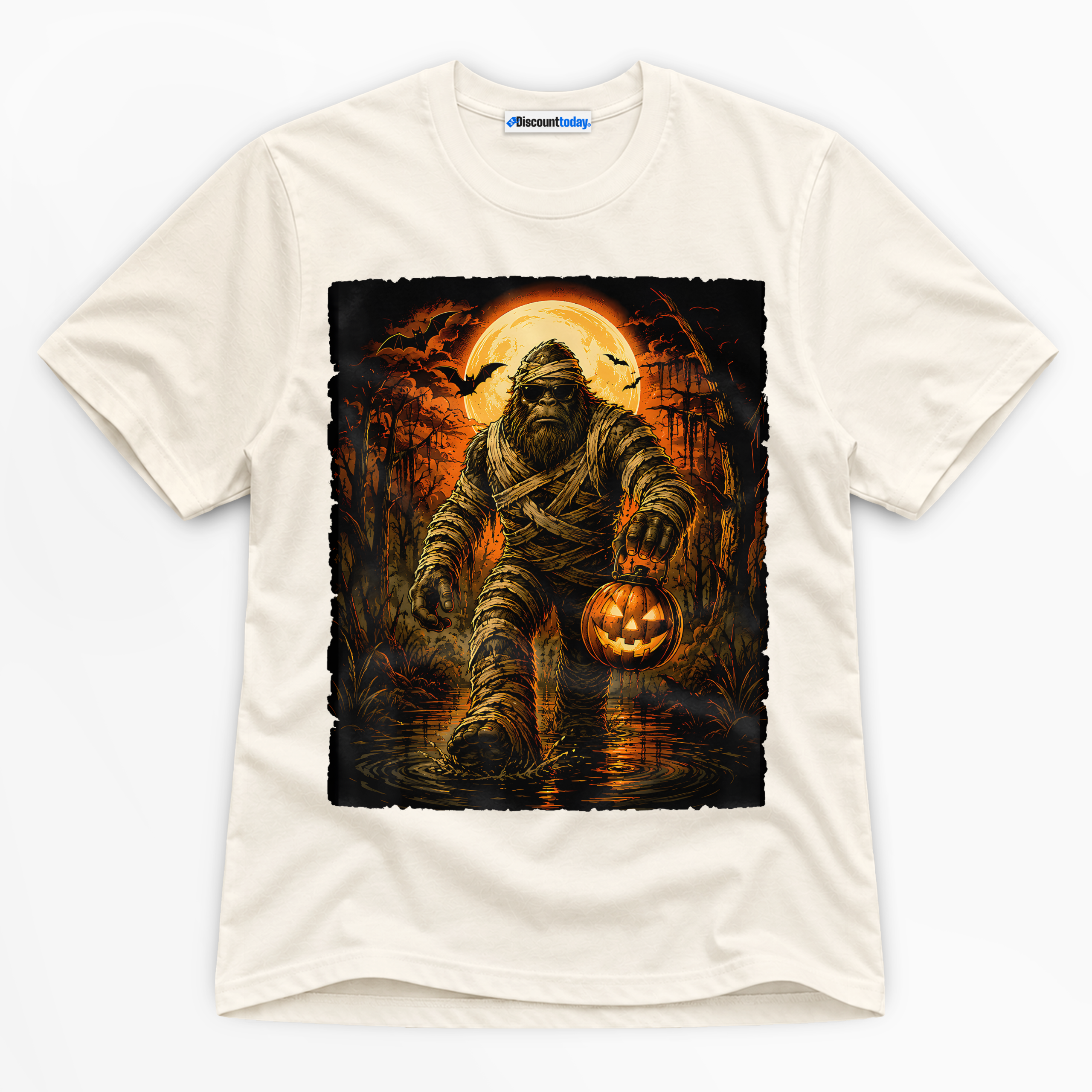 Halloween Mummy Bigfoot Premium Graphic T-Shirt - Halloween catona-0984-v2