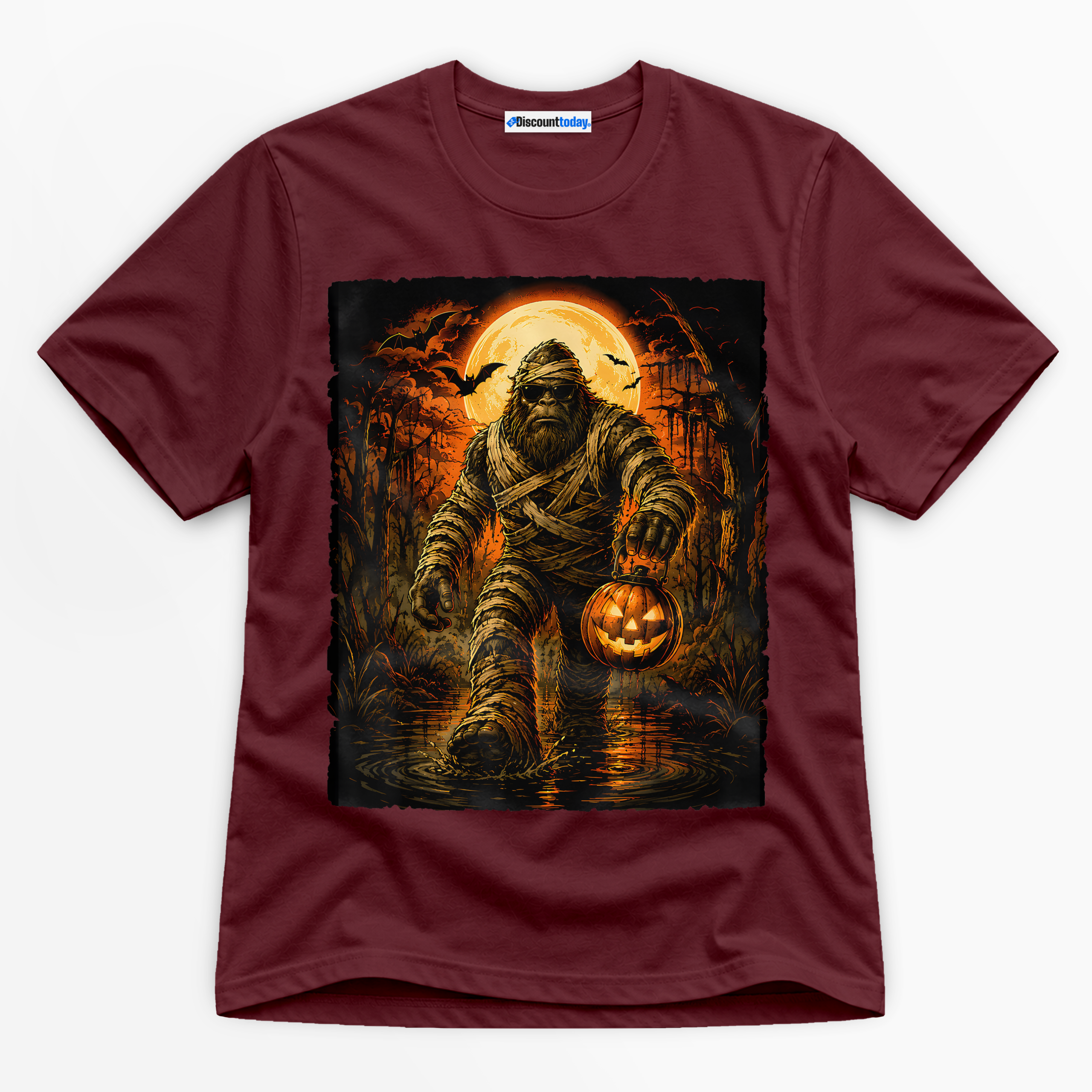 Halloween Mummy Bigfoot Premium Graphic T-Shirt - Halloween catona-0984-v5
