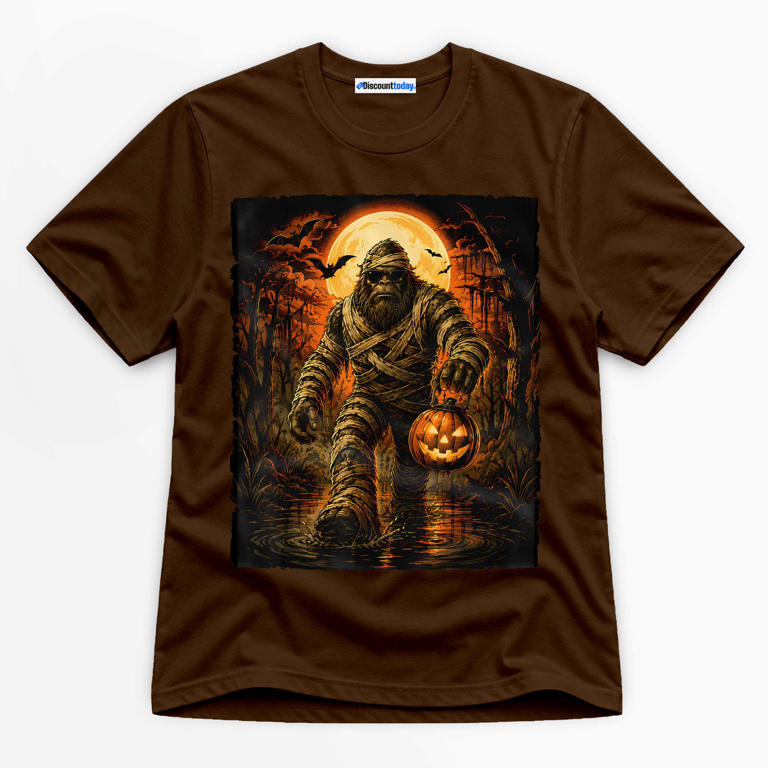 Halloween Mummy Bigfoot Premium Graphic T-Shirt - Halloween catona-0984-v6