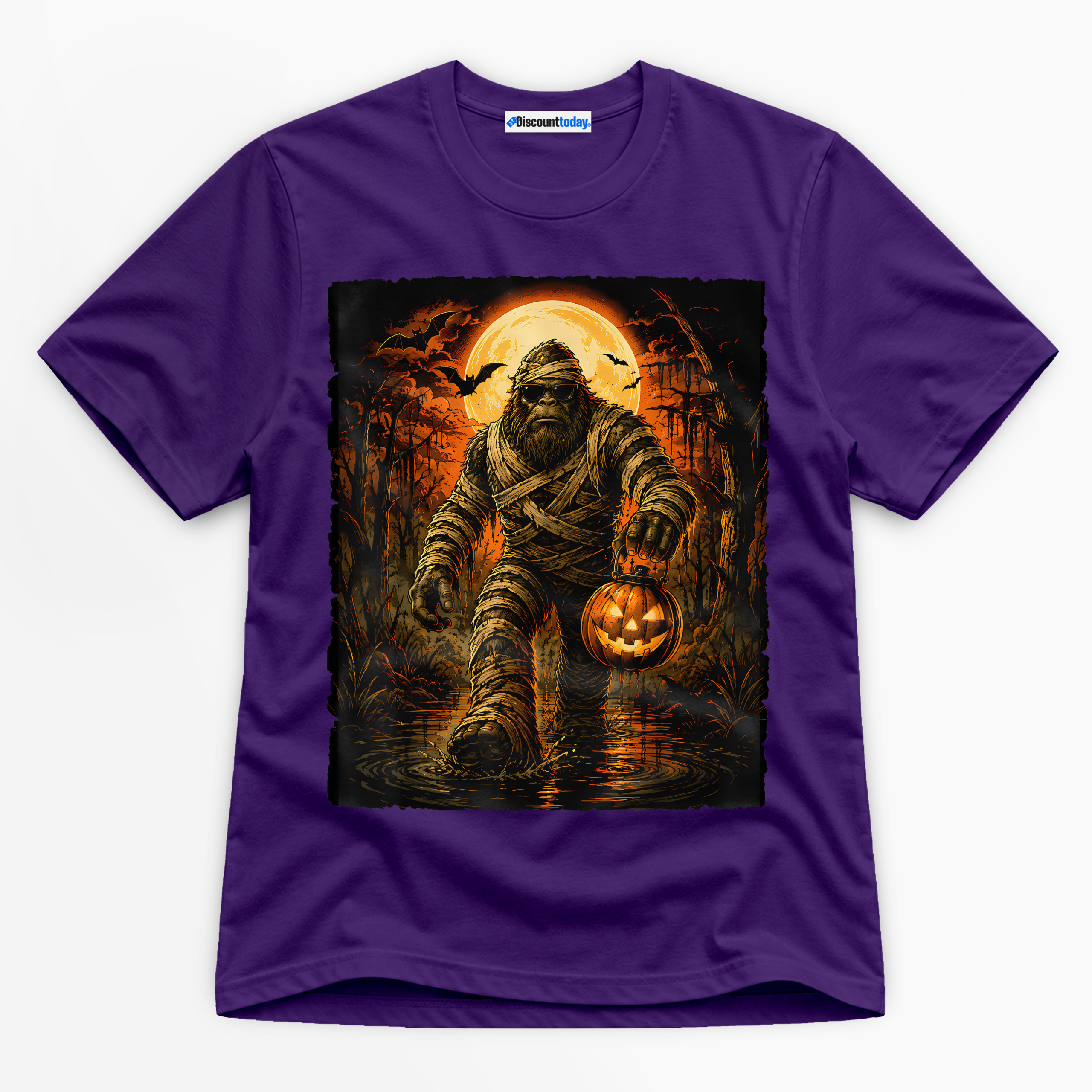 Halloween Mummy Bigfoot Premium Graphic T-Shirt - Halloween catona-0984-v8