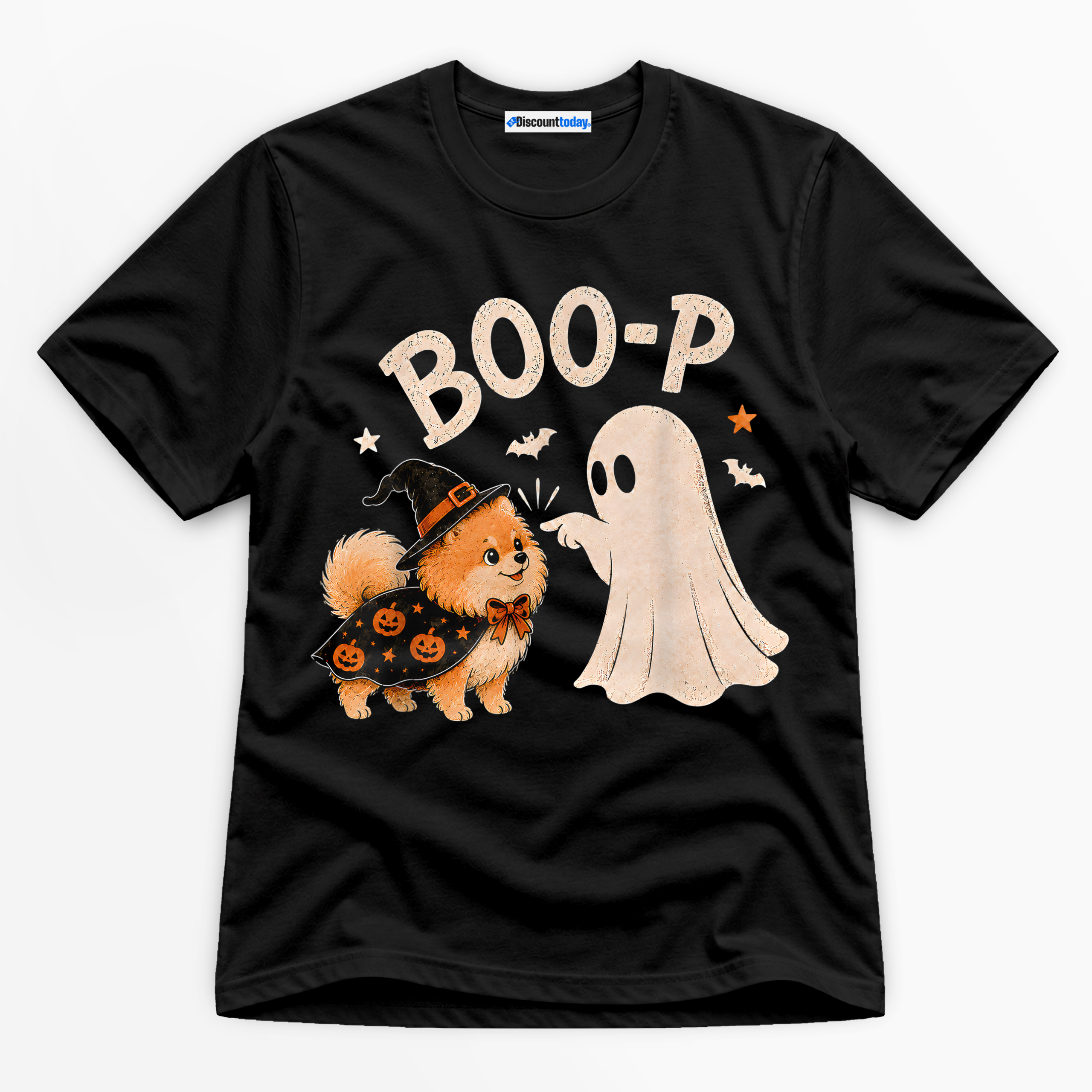 Boo-P Ghost And Dog Premium Graphic Ver 2 T-Shirt - Halloween catona-0991