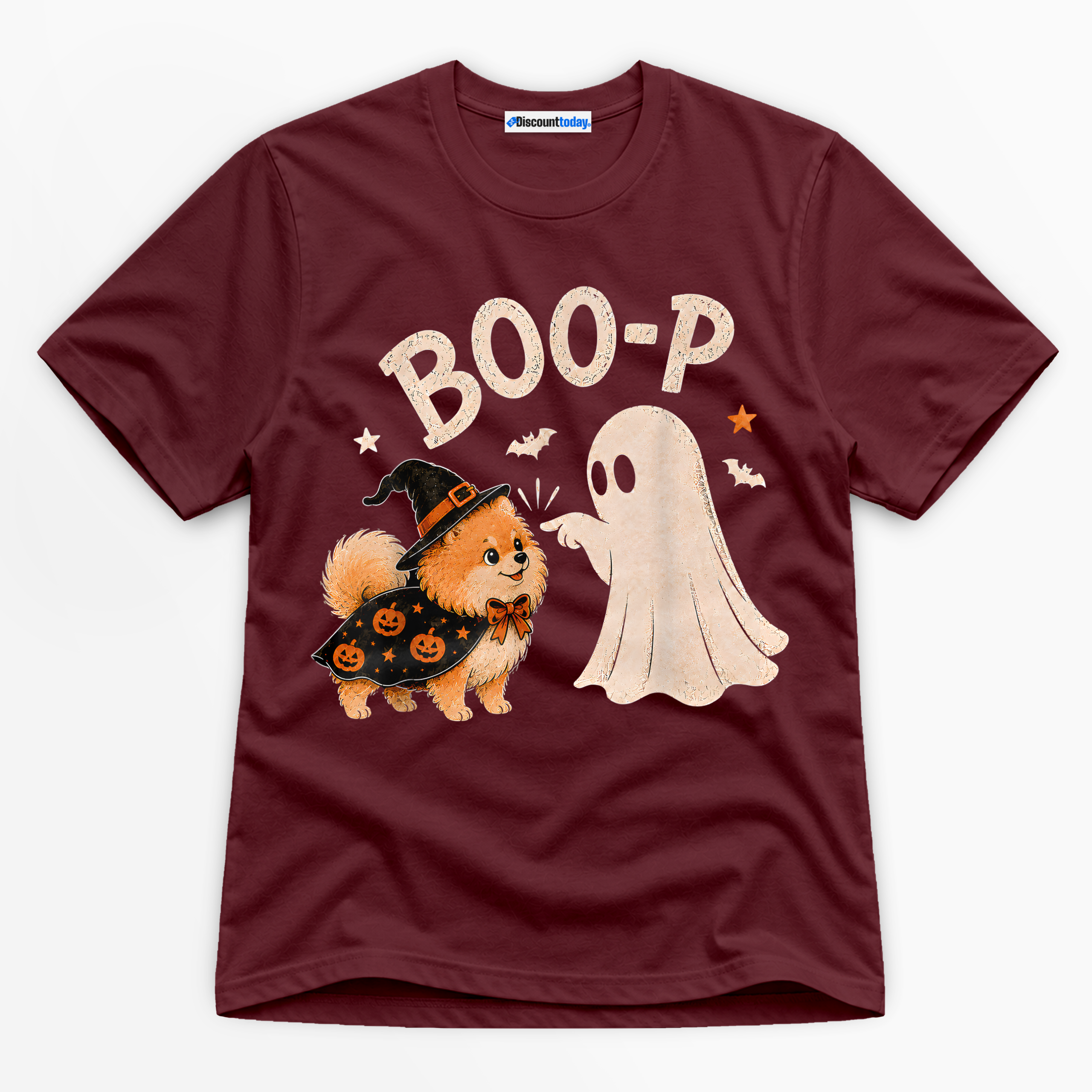 Boo-P Ghost And Dog Premium Graphic Ver 2 T-Shirt - Halloween catona-0991-v5