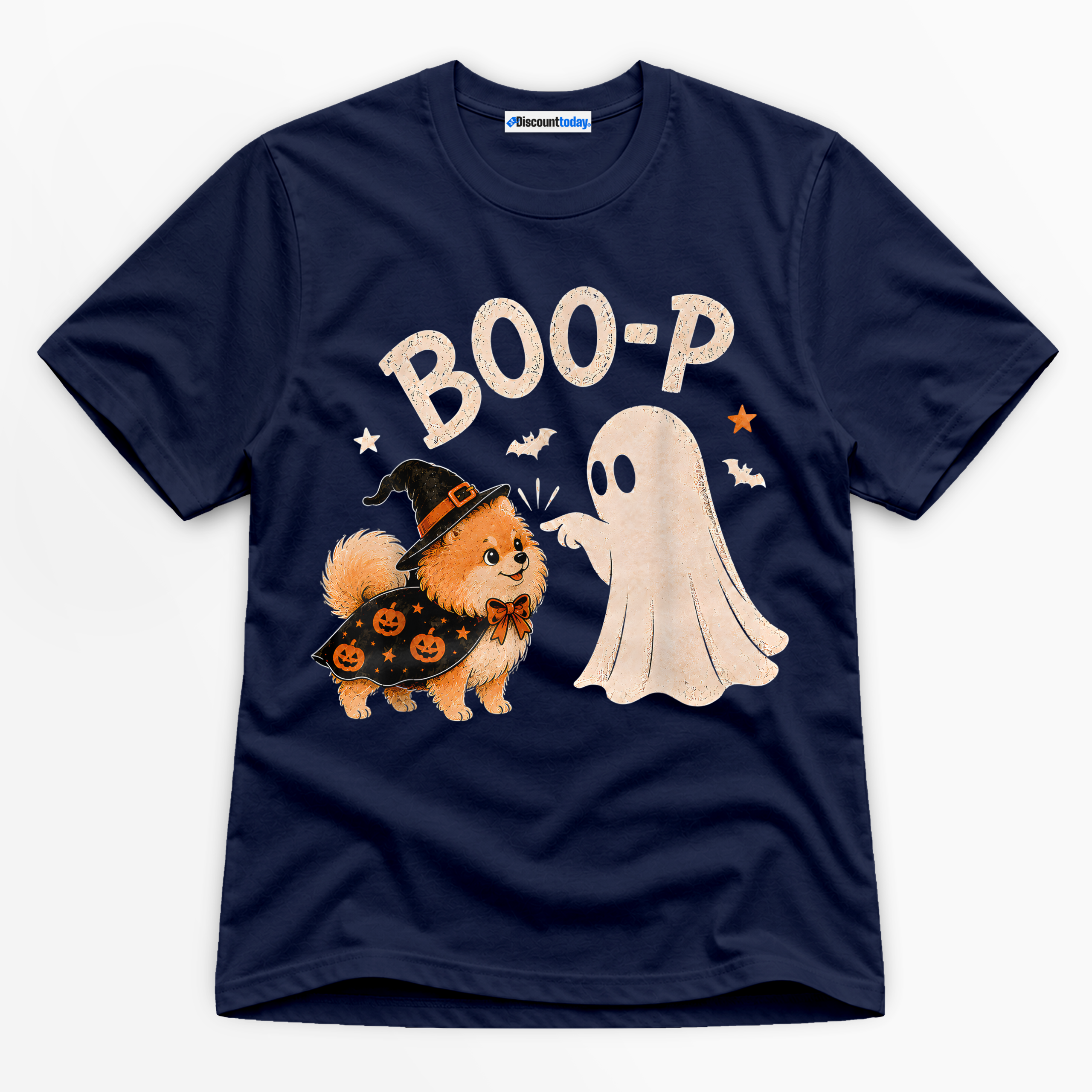 Boo-P Ghost And Dog Premium Graphic Ver 2 T-Shirt - Halloween catona-0991-v7