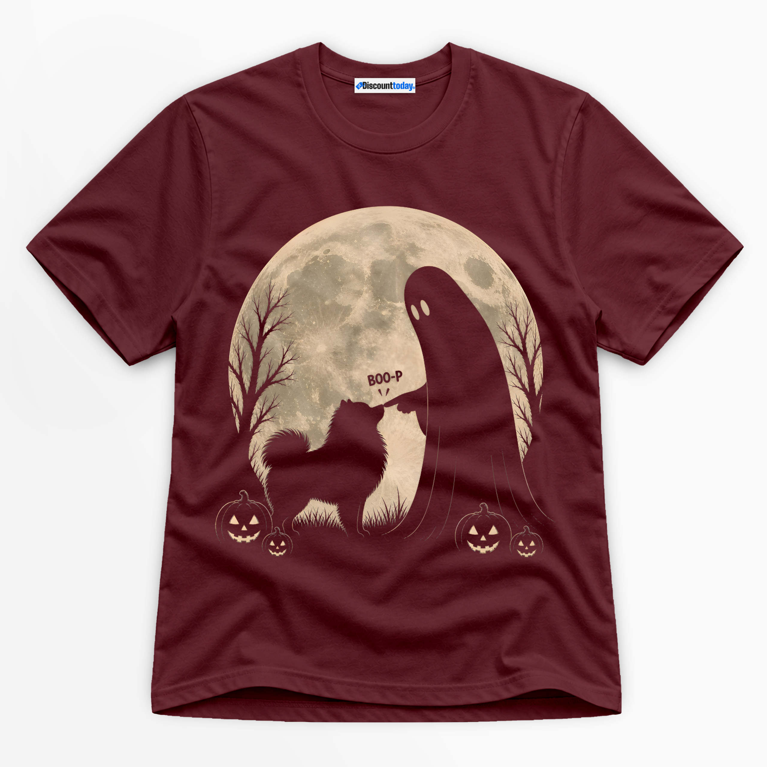 Boo-P Ghost And Dog Premium Graphic Ver 4 T-Shirt - Halloween catona-0995-v1