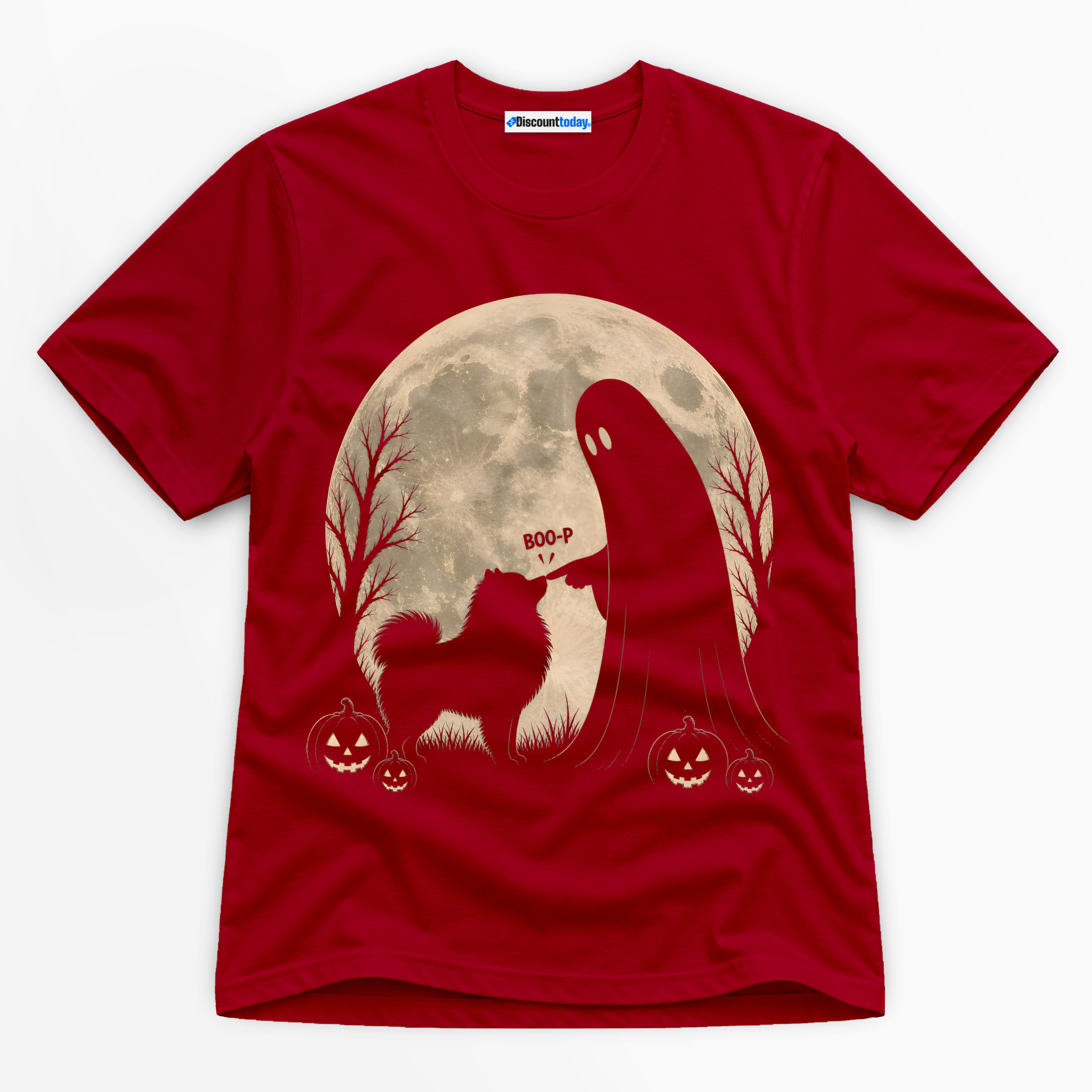 Boo-P Ghost And Dog Premium Graphic Ver 4 T-Shirt - Halloween catona-0995-v4