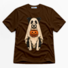 Trick Or Treat Ghost Dog Premium Graphic T-Shirt - Halloween catona-1008-v4