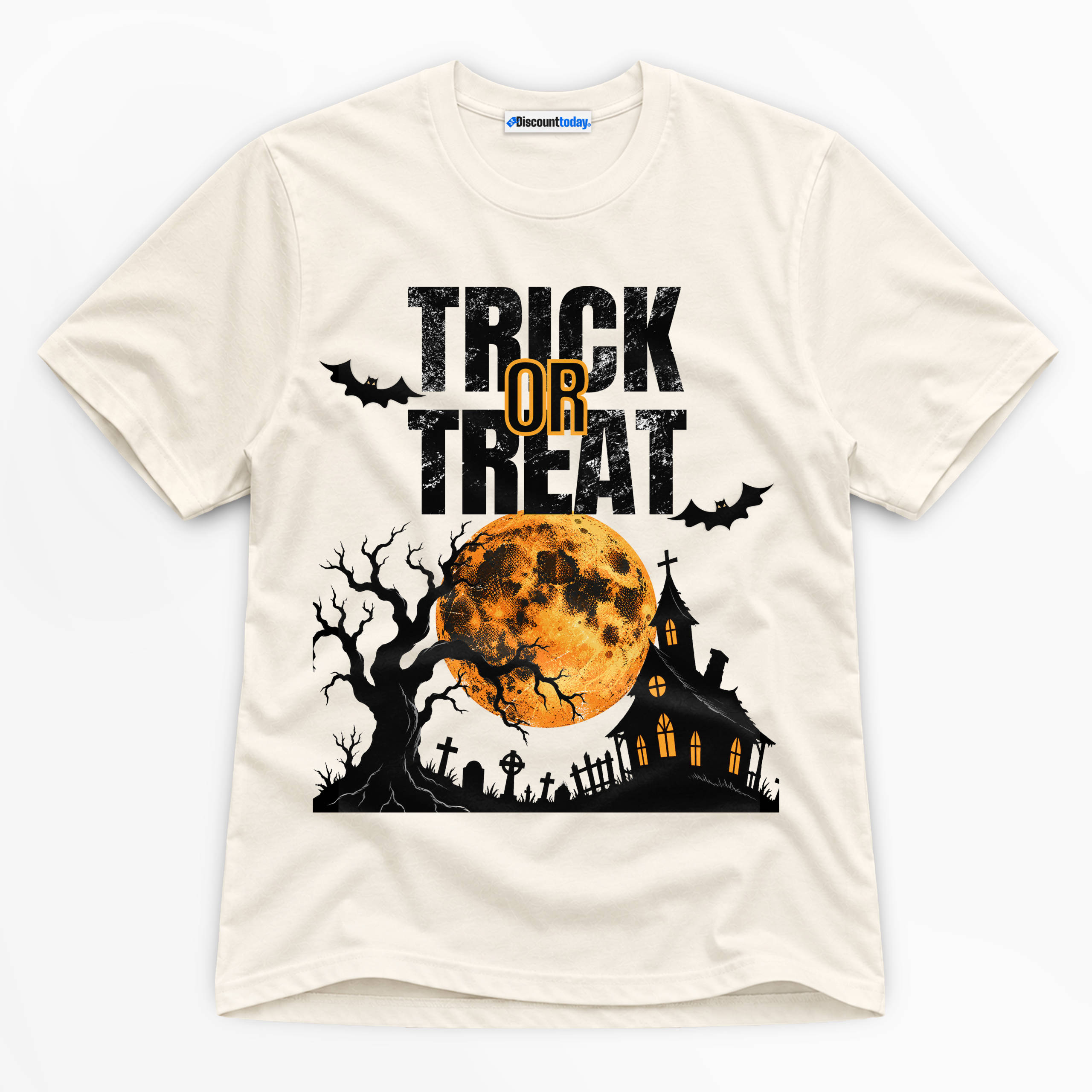Trick Or Treat Haunted House Premium Graphic T-Shirt - Halloween catona-1012-v1